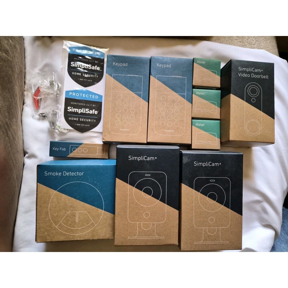 Simplisafe Home Security System Lot  Video Doorbell Camera Keyfob Pad Water Etc